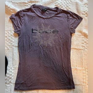Y2K Style Bebe Purple Bedazzled Sun Baby Tee